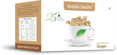 

Riddhi Siddhi fresh brew Ginger Green Tea Bags(25 Sachets, Box)