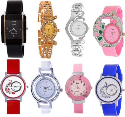 Codice Glory Golden,Silver,White,Black,Blue,Pink,Red combo watches for girls(pack of 8)-Designer Latest Stylish Analog Watch  - For Women   Watches  (Codice)