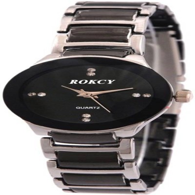 Rokcy R-Shape Analog Silver-Black Girls' Watch - Women Analog Watch  - For Girls   Watches  (Rokcy)