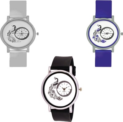 CM Beautiful Stylish Printed Peocock White Dial Attractive Look Glory Latest Collection 004 Stylish Pattern Corporate Imperial Analog Watch  - For Women   Watches  (CM)