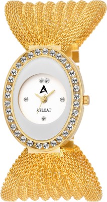 Afloat AFL_4569 White Dial - Golden Analog Watch  - For Women   Watches  (Afloat)