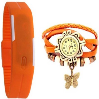 Rokcy Butterfly Dori & Rubber Led Pack of 2 Analog-Digital Watch - For Girls Analog-Digital Watch  - For Boys   Watches  (Rokcy)