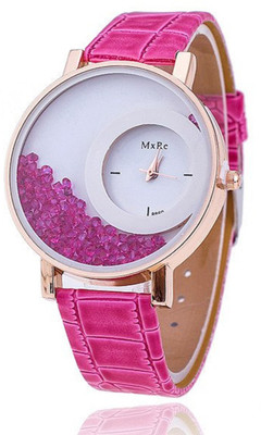 

MxRe Rise N Shine Pink Belt Moving Diamond Watch - For Women