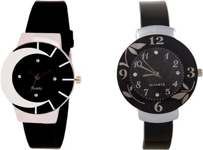View SRK ENTERPRISE Beautiful Stylish Black Dial Rich Look Fancy Latest Collection Combo of 2 Stylish Pattern Corporate Imperial Watch  - For Women Wrist Watches Price Online(SRK ENTERPRISE)