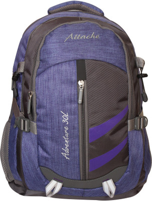 

Attache Adventure 30lt School Bag (Blue & Grey) With Rain Cover … 30 L Backpack(Multicolor)