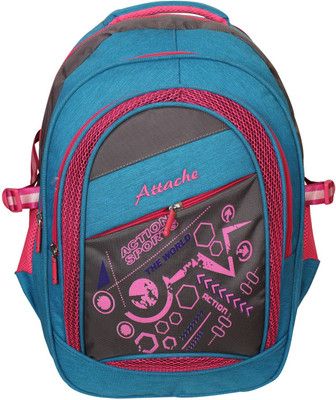 Attache Sporty School Bag (Blue & Pink) 30 L Backpack(Multicolor) available at flipkart for Rs.999