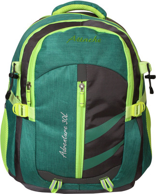 

Attache Adventure 30lt School Bag (Green & Black) With Rain Cover … 30 L Backpack(Multicolor)