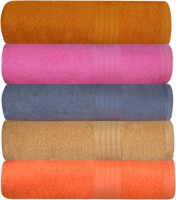 

Bigshoponline Cotton 450 GSM Bath Towel(Pack of 5, Multicolor)