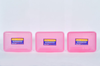 Harshpet FOOD CONTAINER 600 ml Plastic Grocery Container Pack of 3, Pink
