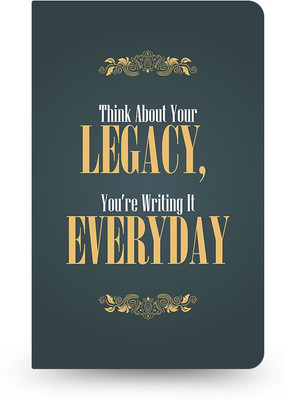

inkFlap A5 Journal(FlapBook Thin Premium Plain Notebook - Think About Your Legacy, Dark Green)