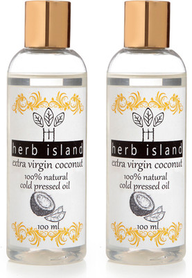 

herb Island Cold Pressed Extra Virgin Coconut oil combo set of 2 Hair Oil(200 g)