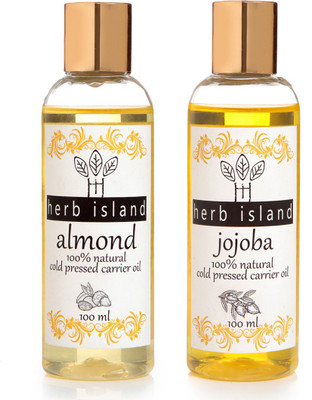 

herb Island Cold Pressed Almond and Jojoba oil combo set of 2 Hair Oil(200 g)