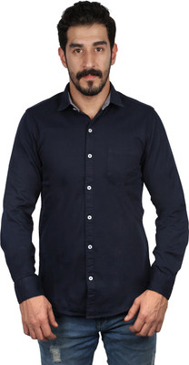 MyLook Men Solid Casual Dark Blue Shirt