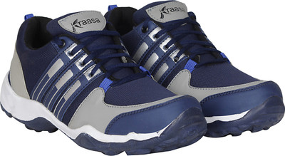 

Kraasa Gold Sports Running Shoes For Men(Black, Silver