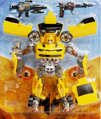 

Emob Deformation Musical Super Power Hero Robot Action Figure Convertible Into Car With Two Weapons(Yellow)