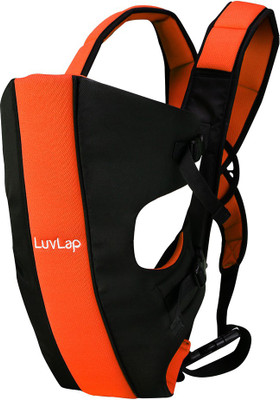 LuvLap Sunshine Baby Carrier(Black & orange, Front Carry facing in)