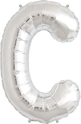 

Funcart Solid 30'' Foil Balloon Letter "C" of Alphabets - Silver Balloon(Silver, Pack of 1)