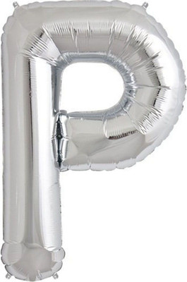 

Funcart Solid 30'' Foil Balloon Letter "P" of Alphabets - Silver Balloon(Silver, Pack of 1)