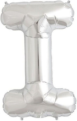 Funcart Solid 30'' Foil Balloon Letter "I" of Alphabets - Silver Balloon(Silver, Pack of 1)