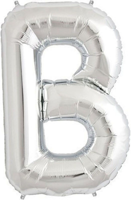 

Funcart Solid 30'' Foil Balloon Letter "B" of Alphabets - Silver Balloon(Silver, Pack of 1)