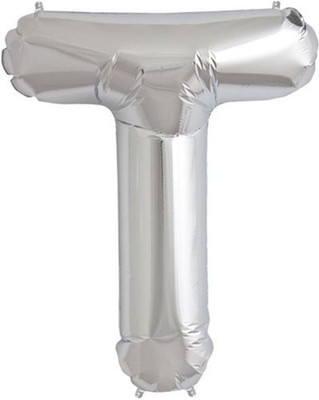 

Funcart Solid 30'' Foil Balloon Letter "T" of Alphabets - Silver Balloon(Silver, Pack of 1)