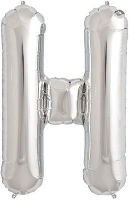 Funcart Solid 30'' Foil Balloon Letter "H" of Alphabets - Silver Balloon(Silver, Pack of 1)