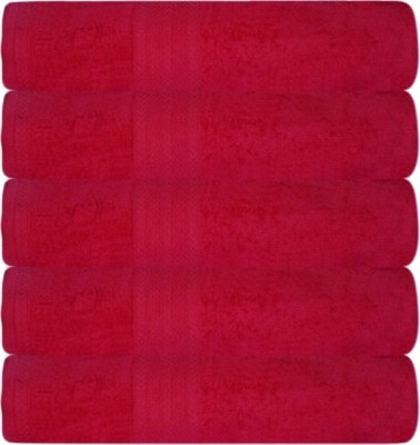 Shopping Store Cotton 450 GSM Bath Towel(Pack of 5, Red)