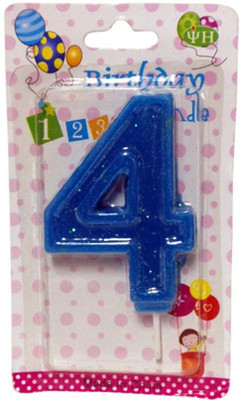 

Funcart Numerical Four Shape Glitter Blue Color Candle Candle(Blue, Pack of 1)