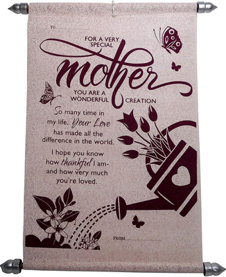 

Saugat Traders Mom Scroll Card For Mother's Day Greeting Card(Maroon, Pack of 1)