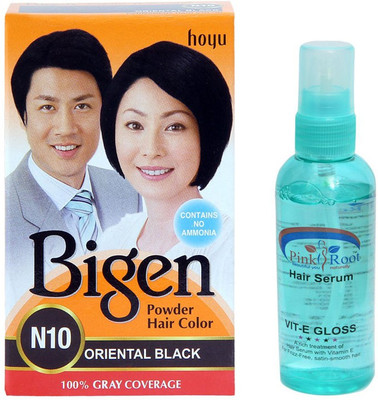 

Bigen HAIR COLOUR ORIENTAL BLACK WITH PINK ROOT SERUM(Set of 2)