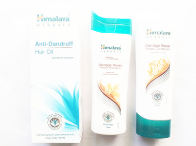 

Himalaya DAMAGE REPAIR PROTIN SHAMPOO, DAMAGE REPAIR PROTIN CONDITIONER, ANTI DANDRUFF HAIR OIL, for hair combo kit(Set of)