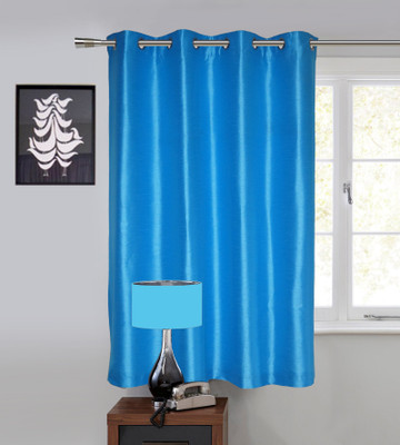 

Lushomes 152 cm (5 ft) Polyester Window Curtain Single Curtain(Solid, Blue)