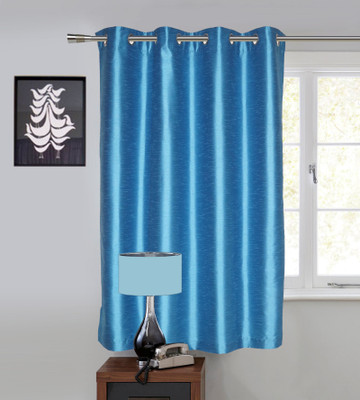 

Lushomes 152 cm (5 ft) Polyester Window Curtain Single Curtain(Solid, Blue)