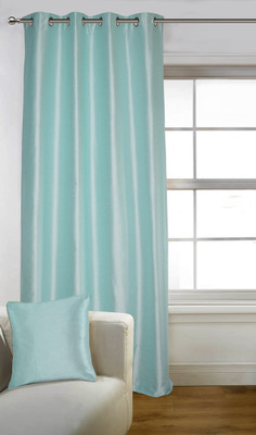 

Lushomes 228 cm (7 ft) Polyester Door Curtain Single Curtain(Solid, Blue)