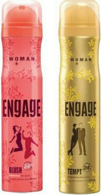 

Engage Tempt, Blush Perfume Body Spray - For Women(300 ml, Pack of 2)