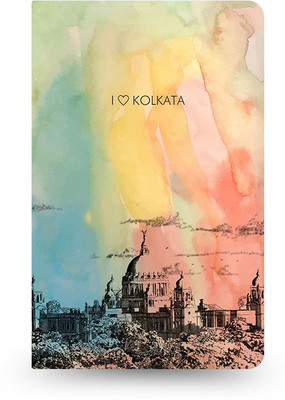 

inkFlap A5 Journal(FlapBook Thin Premium Plain Notebook - I Love Kolkata, Multihued)