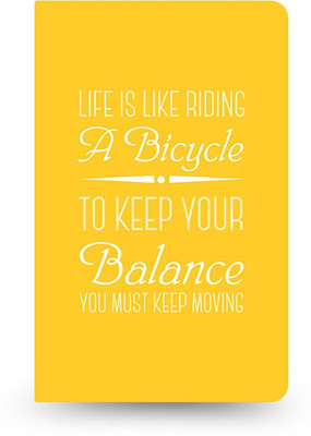 

inkFlap A5 Journal(FlapBook Thin Premium Plain Notebook - Life Is Like A Bicycle, Yellow)