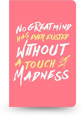 

inkFlap A5 Journal(FlapBook Thin Premium Plain Notebook - No Great Mind (Light), Salmon)