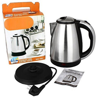 

Wonder World ® 1.7L Stainless Steel Quick Heating Tea - Water Boiler Heater Pot Electric Kettle(1.8 L, Silver)