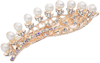 

GELILIA Dazzling Pearls Crystal Studded Hair Clip(Gold)
