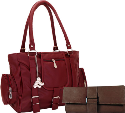 

Lady bar Shoulder Bag(Maroon)