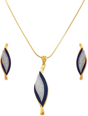 JFL Jewellery for Less Copper Gold-plated Blue Jewellery Set(Pack of 1)