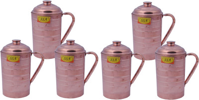 

Shivshakti Arts Set Of 6 High Quality 100 % Pure Pitcher Homeware Luxury Design Water Jug Set(1.6 L, Pack of 6)