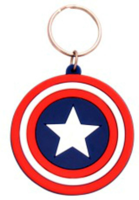 

CRAFTKART CFK602 Captain America Shield shape Rubber Key Chain Key Chain