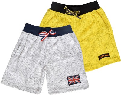 

Crux & Hunter Short For Boys Casual Solid Cotton(Multicolor, Pack of 2, White;yellow