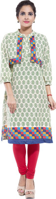 Goodwill Impex Casual Printed Women Kurti(Green)