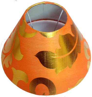 

RDC 10" Round Orange with Golden Design - B22 Holder Ring Size Table Lamps Lamp Shade(Cotton, Plastic)