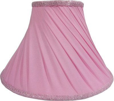 

RDC 12" Round Slanting Pleated Pink with Lace Border - B22 Holder Ring Size Table Lamps Lamp Shade(Cotton)