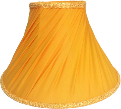 

RDC 10" Round Slanting Pleated Yellow with Lace Border - B22 Holder Ring Size Table Lamps Lamp Shade(Cotton)