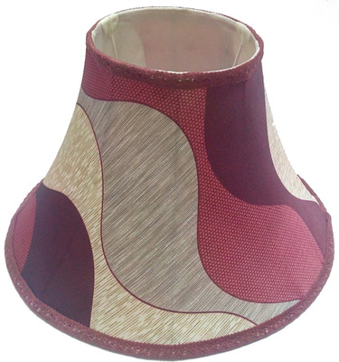 

RDC 12" Round Slanting Brown Maroon Designer with Lace Border - B22 Holder Ring Size Table Lamps Lamp Shade(Cotton)